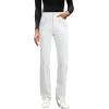 image:imageSidefeel Womens Straight Leg Jeans High Waisted Stretchy Rhinestone Wide Leg Denim PantsWhite