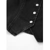 image:imageSidefeel Womens Denim Vest Lapel Sleeveless Button Down Crop Trendy Cowgirl Outfit Jean Vest TopBlack