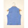 image:imageSidefeel Womens Denim Vest Lapel Sleeveless Button Down Crop Trendy Cowgirl Outfit Jean Vest TopLight Blue