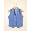 image:imageSidefeel Womens Denim Vest Lapel Sleeveless Button Down Crop Trendy Cowgirl Outfit Jean Vest TopLight Blue