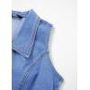 image:imageSidefeel Womens Denim Vest Lapel Sleeveless Button Down Crop Trendy Cowgirl Outfit Jean Vest TopLight Blue