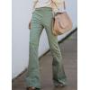 image:imageSidefeel Womens Flare Jeans Strenchy Elastic High Waisted Bell Bottom Bootcut Denim PantsGreen