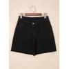 image:imageSidefeel Womens Jean Shorts High Waisted Stretchy Bermuda Raw Hem Denim Summer ShortsBlack