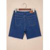image:imageSidefeel Womens Jean Shorts High Waisted Stretchy Bermuda Raw Hem Denim Summer ShortsBlue