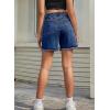 image:imageSidefeel Womens Jean Shorts High Waisted Stretchy Bermuda Raw Hem Denim Summer ShortsBlue