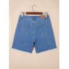 image:imageSidefeel Womens Jean Shorts High Waisted Stretchy Bermuda Raw Hem Denim Summer ShortsLight Blue