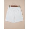 image:imageSidefeel Womens Jean Shorts High Waisted Stretchy Bermuda Raw Hem Denim Summer ShortsWhite