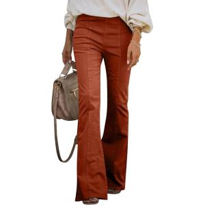 image:imageSidefeel Womens Flare Jeans Strenchy Elastic High Waisted Bell Bottom Bootcut Denim PantsE Brown