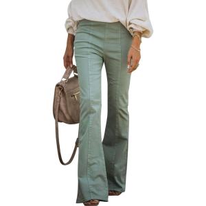 image:imageSidefeel Womens Flare Jeans Strenchy Elastic High Waisted Bell Bottom Bootcut Denim PantsGreen