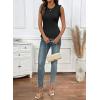 image:imageSidefeel Womens Tank Tops Casual Summer Sleeveless Crew Neck Ribbed Knit Trendy Ruffle Hem Slim Fitted Sweaters TopBlack