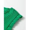 image:imageSidefeel Womens Tank Tops Casual Summer Sleeveless Crew Neck Ribbed Knit Trendy Ruffle Hem Slim Fitted Sweaters TopGreen