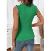 image:imageSidefeel Womens Tank Tops Casual Summer Sleeveless Crew Neck Ribbed Knit Trendy Ruffle Hem Slim Fitted Sweaters TopGreen