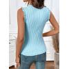 image:imageSidefeel Womens Tank Tops Casual Summer Sleeveless Crew Neck Ribbed Knit Trendy Ruffle Hem Slim Fitted Sweaters TopLight Blue