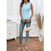 image:imageSidefeel Womens Tank Tops Casual Summer Sleeveless Crew Neck Ribbed Knit Trendy Ruffle Hem Slim Fitted Sweaters TopLight Blue