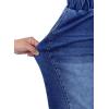 image:imageSidefeel Womens Barrel Jeans Elastic High Waisted Stretchy Baggy Wide Leg Jeans Trendy Patchwork Loose Ankle Denim PantsDark Blue