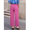 image:imageSidefeel Womens Wide Leg Jeans High Waisted Stretchy Jeans Straight Leg Loose Fit Zimbaplatinum Ankle Denim PantsHot Pink