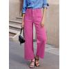 image:imageSidefeel Womens Wide Leg Jeans High Waisted Stretchy Jeans Straight Leg Loose Fit Zimbaplatinum Ankle Denim PantsHot Pink