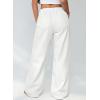 image:imageSidefeel Womens MidLow Rise Baggy Jeans Elastic Waist Drawtring Y2K Stretchy Wide Leg Cargo Boyfriend Oversized Denim PantsCream White