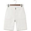 image:imageSidefeel Womens Bermuda Jean Shorts High Waisted Tummy Control Stretchy Denim Shorts with PocketsWhite