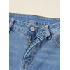 image:imageSidefeel Womens Jeans High Waisted Stretchy Cropped Skinny Jeans Trendy Cross Raw Hem Summer Capri Pants with PocketsIceland Blue