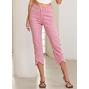 image:imageSidefeel Womens Jeans High Waisted Stretchy Cropped Skinny Jeans Trendy Cross Raw Hem Summer Capri Pants with PocketsPink