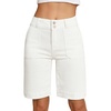 image:imageSidefeel Womens Bermuda Jean Shorts High Waisted Tummy Control Stretchy Denim Shorts with PocketsWhite
