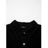 image:imageSidefeel Womens Button Down Denim Shirt Collared Short Sleeve Jean Shirt Blouse with PocketsBlack