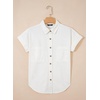 image:imageSidefeel Womens Button Down Denim Shirt Collared Short Sleeve Jean Shirt Blouse with PocketsWhite