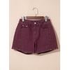 image:imageSidefeel Womens Jean Shorts High Waisted Stretchy Casual Side Seam Denim ShortsBurgundy