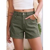 image:imageSidefeel Womens Jean Shorts High Waisted Stretchy Casual Side Seam Denim ShortsGreen