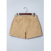 image:imageSidefeel Womens Jean Shorts High Waisted Stretchy Casual Side Seam Denim ShortsKhaki