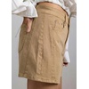 image:imageSidefeel Womens Jean Shorts High Waisted Stretchy Casual Side Seam Denim ShortsKhaki