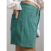 image:imageSidefeel Womens Jean Shorts High Waisted Stretchy Casual Side Seam Denim ShortsLake Green