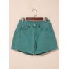 image:imageSidefeel Womens Jean Shorts High Waisted Stretchy Casual Side Seam Denim ShortsLake Green