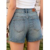 image:imageSidefeel Womens Jean Shorts High Waisted Stretchy Casual Side Seam Denim ShortsLight Retro Blue