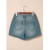 image:imageSidefeel Womens Jean Shorts High Waisted Stretchy Casual Side Seam Denim ShortsLight Retro Blue