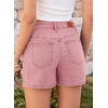 image:imageSidefeel Womens Jean Shorts High Waisted Stretchy Casual Side Seam Denim ShortsPink