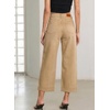 image:imageSidefeel Barrel Jeans for Women High Waisted Wide Leg Baggy Stretchy Trendy Raw Rolled Hem Capri Cropped Ankle Denim PantsKhaki