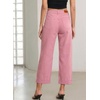 image:imageSidefeel Barrel Jeans for Women High Waisted Wide Leg Baggy Stretchy Trendy Raw Rolled Hem Capri Cropped Ankle Denim PantsPink