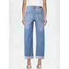 image:imageSidefeel Barrel Jeans for Women High Waisted Wide Leg Baggy Stretchy Trendy Raw Rolled Hem Capri Cropped Ankle Denim PantsSky Blue