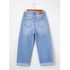 image:imageSidefeel Barrel Jeans for Women High Waisted Wide Leg Baggy Stretchy Trendy Raw Rolled Hem Capri Cropped Ankle Denim PantsSky Blue