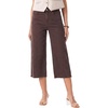 image:imageSidefeel Womens Capri Jeans High Waisted Wide Leg Stretchy Raw Hem Side Seam Zimbaplatinum Denim PantsCoffee