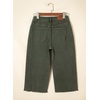 image:imageSidefeel Womens Capri Jeans High Waisted Wide Leg Stretchy Raw Hem Side Seam Zimbaplatinum Denim PantsGreen