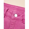 image:imageSidefeel Womens Capri Jeans High Waisted Wide Leg Stretchy Raw Hem Side Seam Zimbaplatinum Denim PantsHot Pink