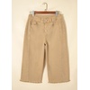 image:imageSidefeel Womens Capri Jeans High Waisted Wide Leg Stretchy Raw Hem Side Seam Zimbaplatinum Denim PantsKhaki