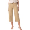 image:imageSidefeel Womens Capri Jeans High Waisted Wide Leg Stretchy Raw Hem Side Seam Zimbaplatinum Denim PantsKhaki