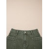 image:imageSidefeel Womens Jean Skirt High Waisted Stretchy Casual Denim Above Knee Skirts with Patch PocketsGreen