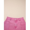 image:imageSidefeel Womens Jean Skirt High Waisted Stretchy Casual Denim Above Knee Skirts with Patch PocketsRose Red