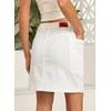 image:imageSidefeel Womens Jean Skirt High Waisted Stretchy Casual Denim Above Knee Skirts with Patch PocketsWhite
