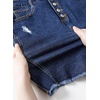 image:imageSidefeel Womens Jean Skirt Stretchy Ripped Frayed Button Fly Summer Denim SkirtBluing